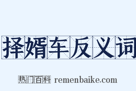 择婿车反义词是什么意思的图片